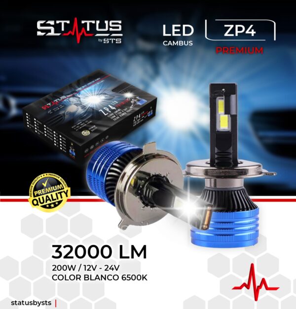 LED STATUS ZP4 para bases H11-H7-H3-H1-9005-9006-880-9012