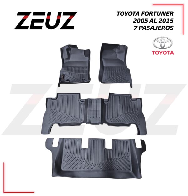 Alfombra Tipo Bandeja Toyota Fortuner 2005 al 2015. 7 Pasajeros.