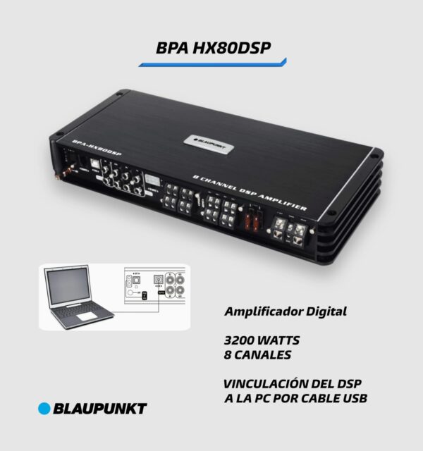 AMPLIFICADOR DIGITAL BLAUPUNKT BPA HX80DSP